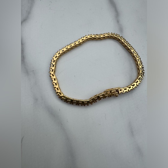 WANDERLUST + Co 14K Gold Vermeil CZ Women's Tennis 6.25” Bracelet Jewelry - Picture 5 of 6